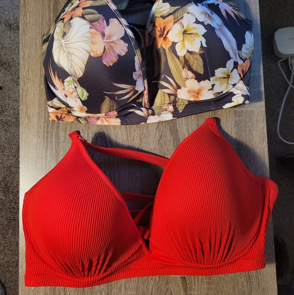 2 Pack Shade and Shore Lined Underwire Bikini Tops